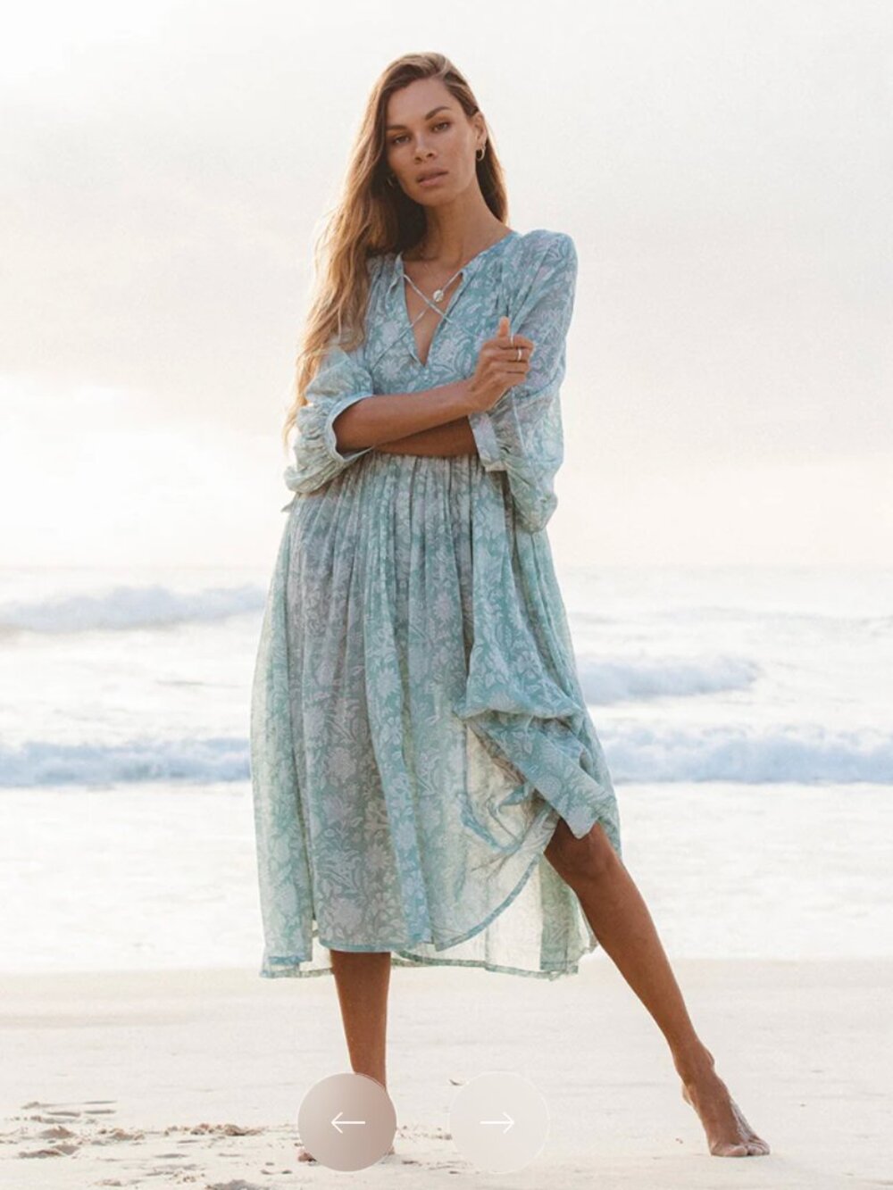 Daughters of India Kyra Midi Dress Jade XS
